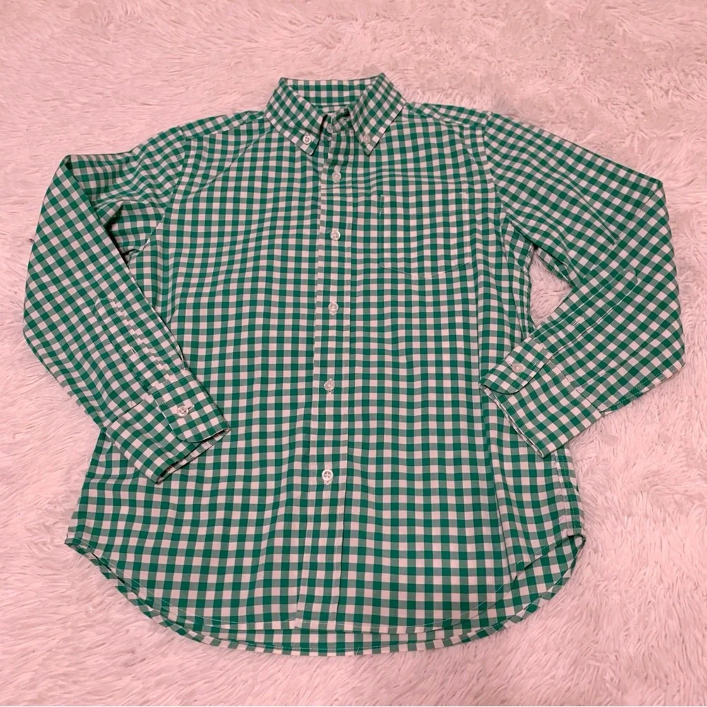 Crewcuts boy's long‎ sleeve gingham button up shirt